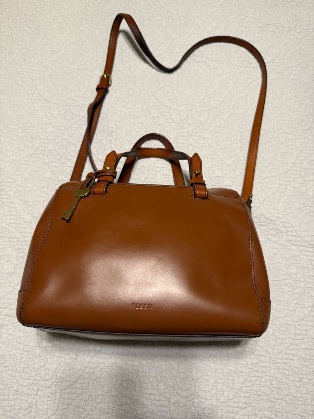 Fossil Rachel Brown Leather Satchel Crossbody Bag ZB7258